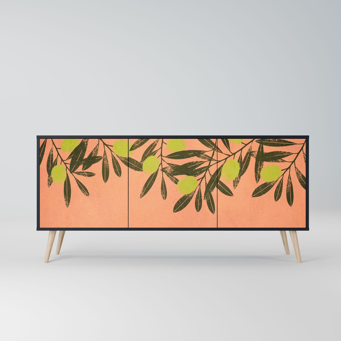 Credenza a 3 ante JUICY OLIVES in finitura nera