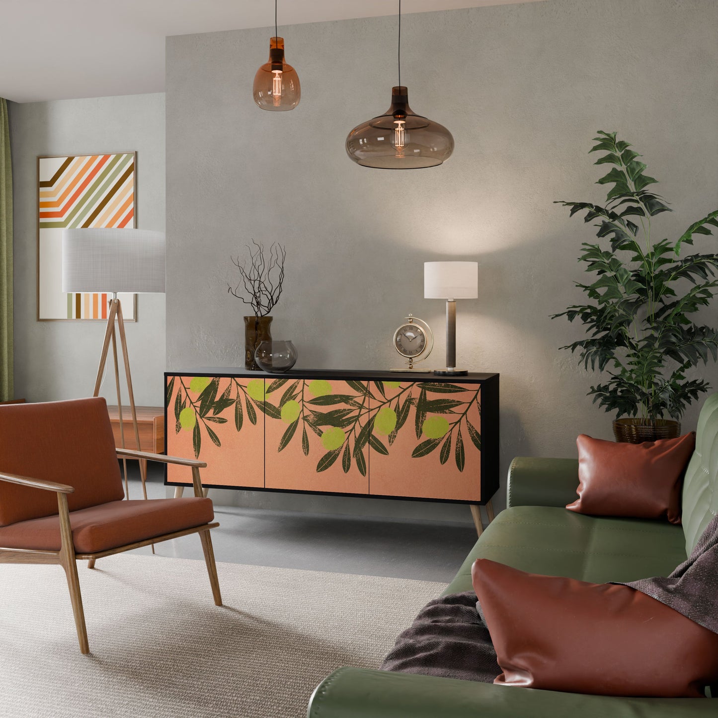 Credenza a 3 ante JUICY OLIVES in finitura nera