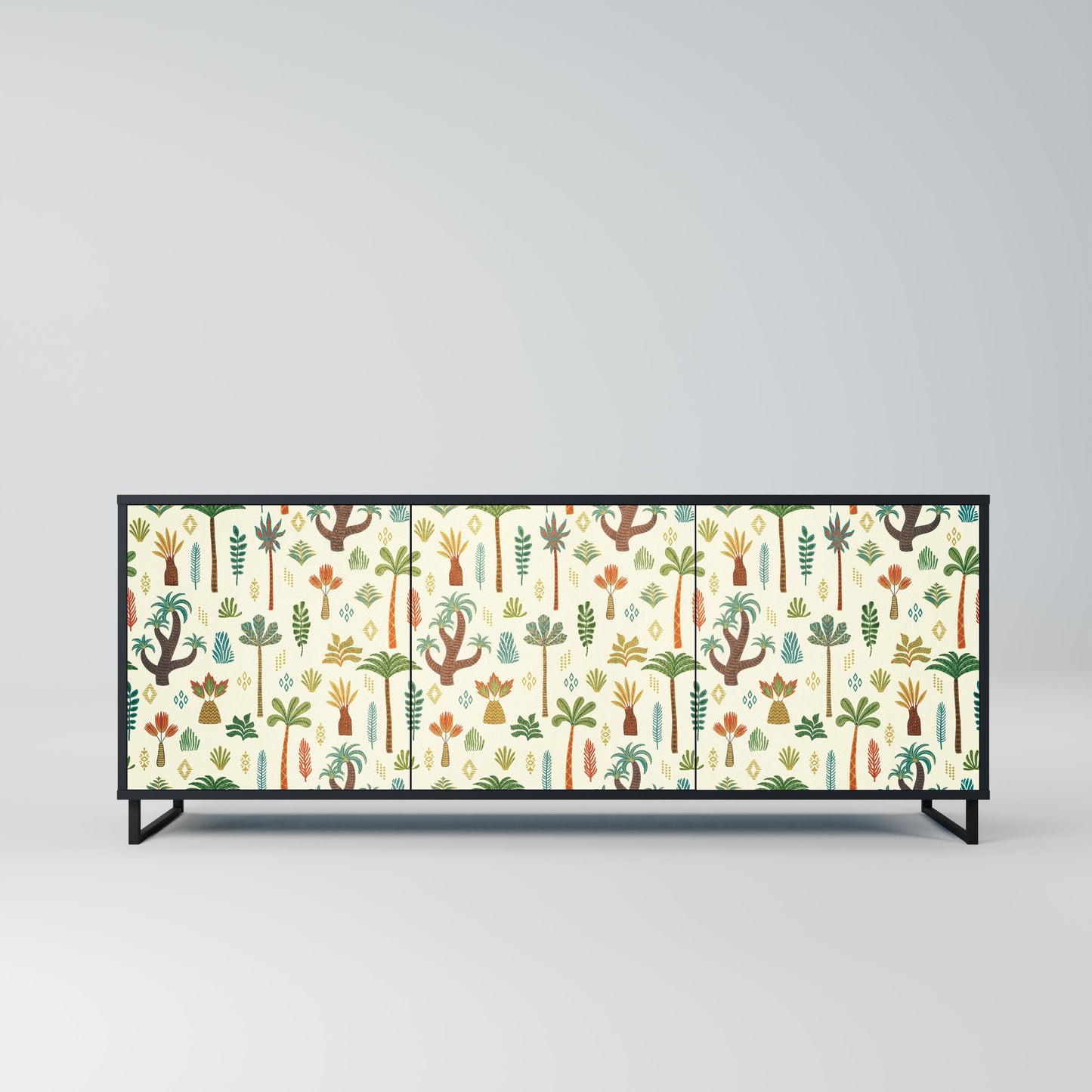 Credenza PALM SPRING a 3 ante in finitura nera