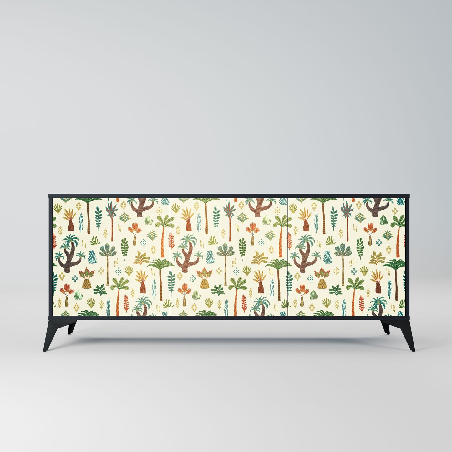 Credenza PALM SPRING a 3 ante in finitura nera