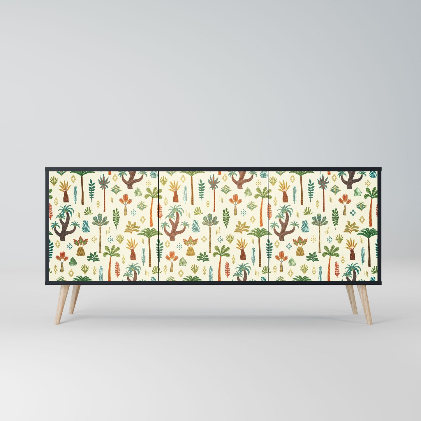 Credenza PALM SPRING a 3 ante in finitura nera