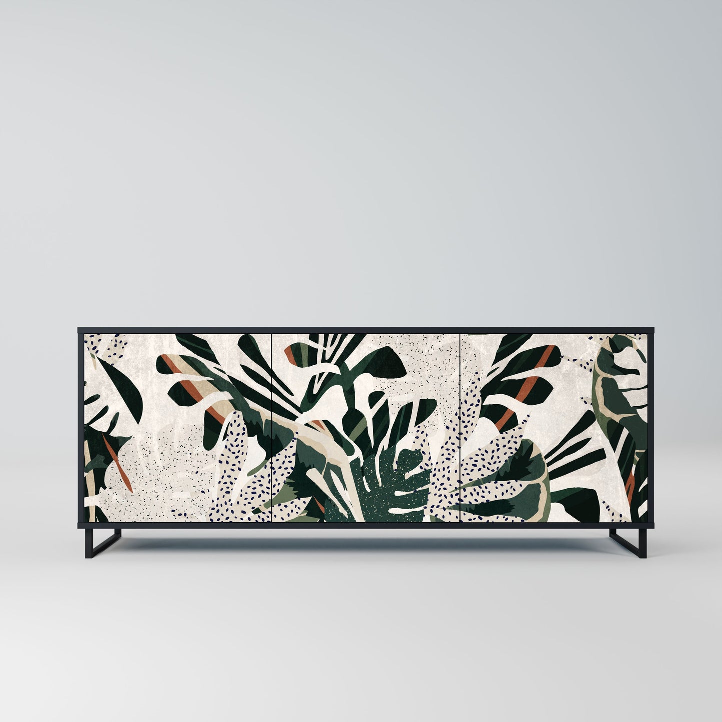 Credenza VERDURE FORMATION a 3 ante in finitura nera