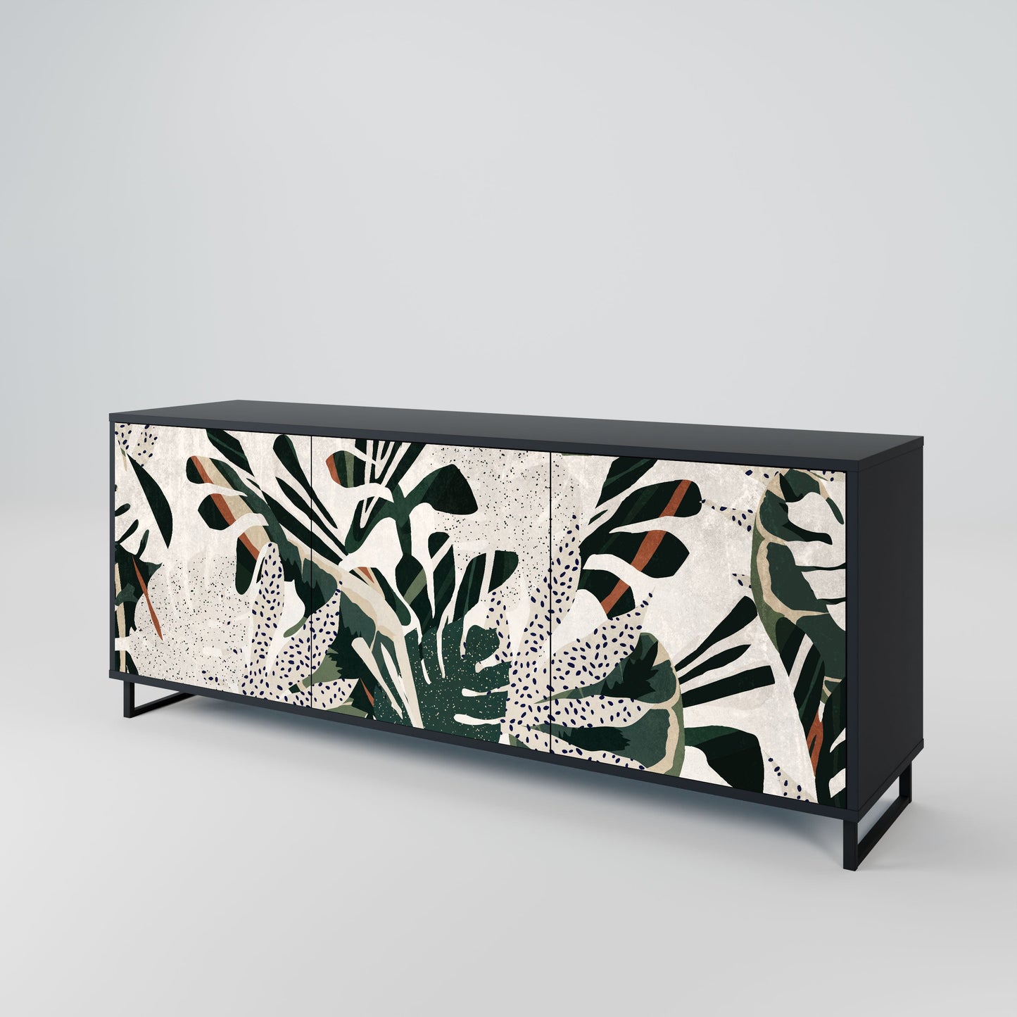 Credenza VERDURE FORMATION a 3 ante in finitura nera