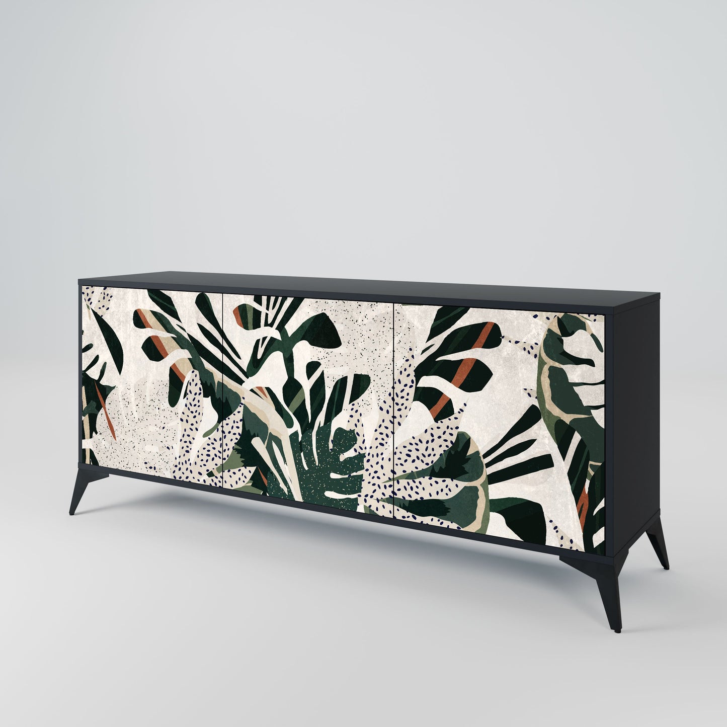 Credenza VERDURE FORMATION a 3 ante in finitura nera