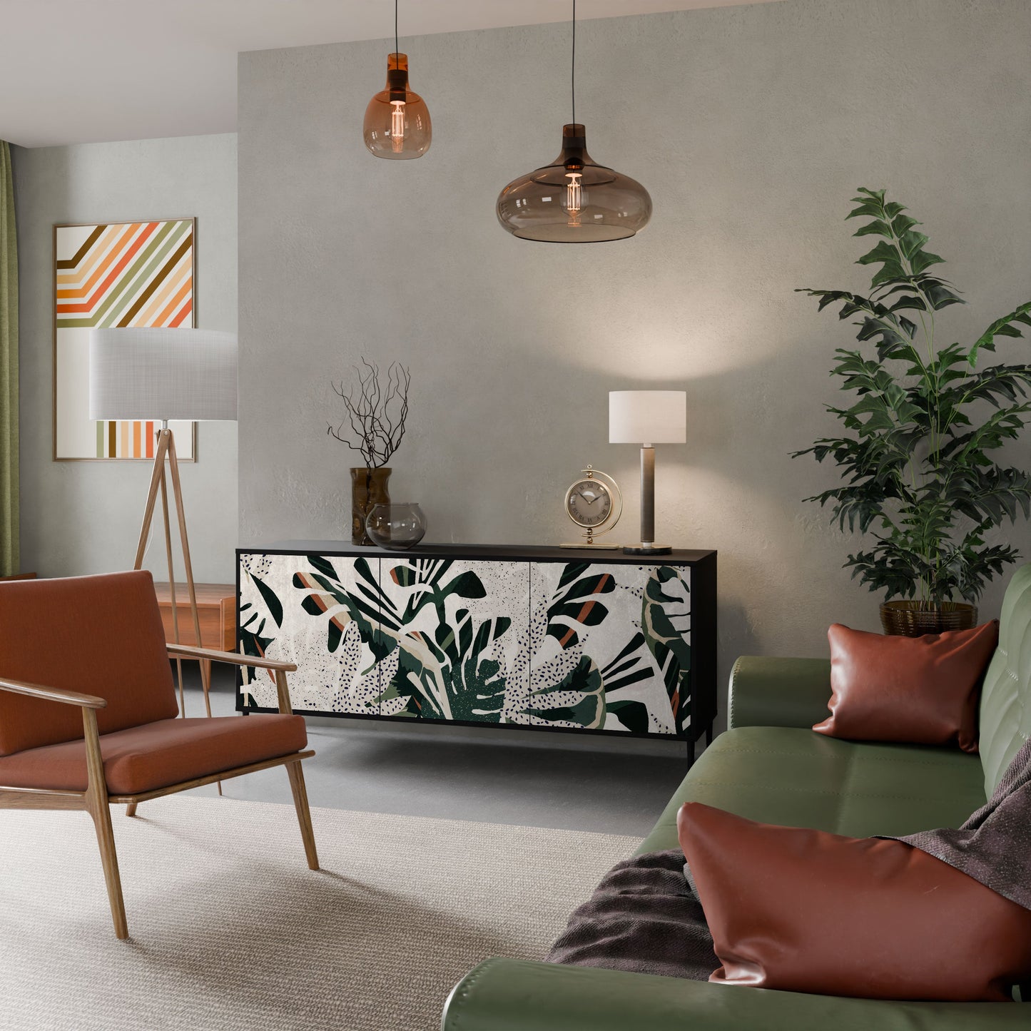 Credenza VERDURE FORMATION a 3 ante in finitura nera