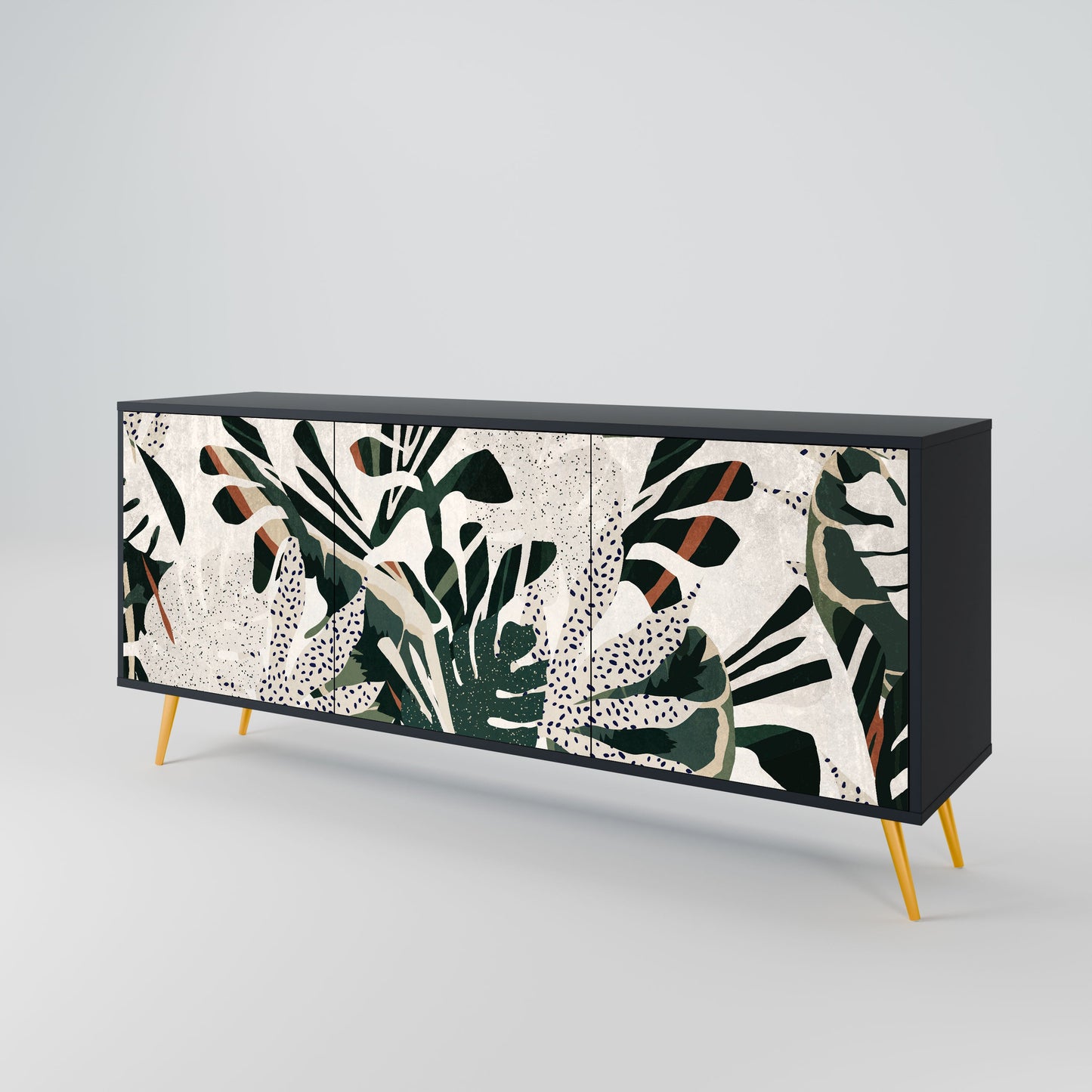 Credenza VERDURE FORMATION a 3 ante in finitura nera