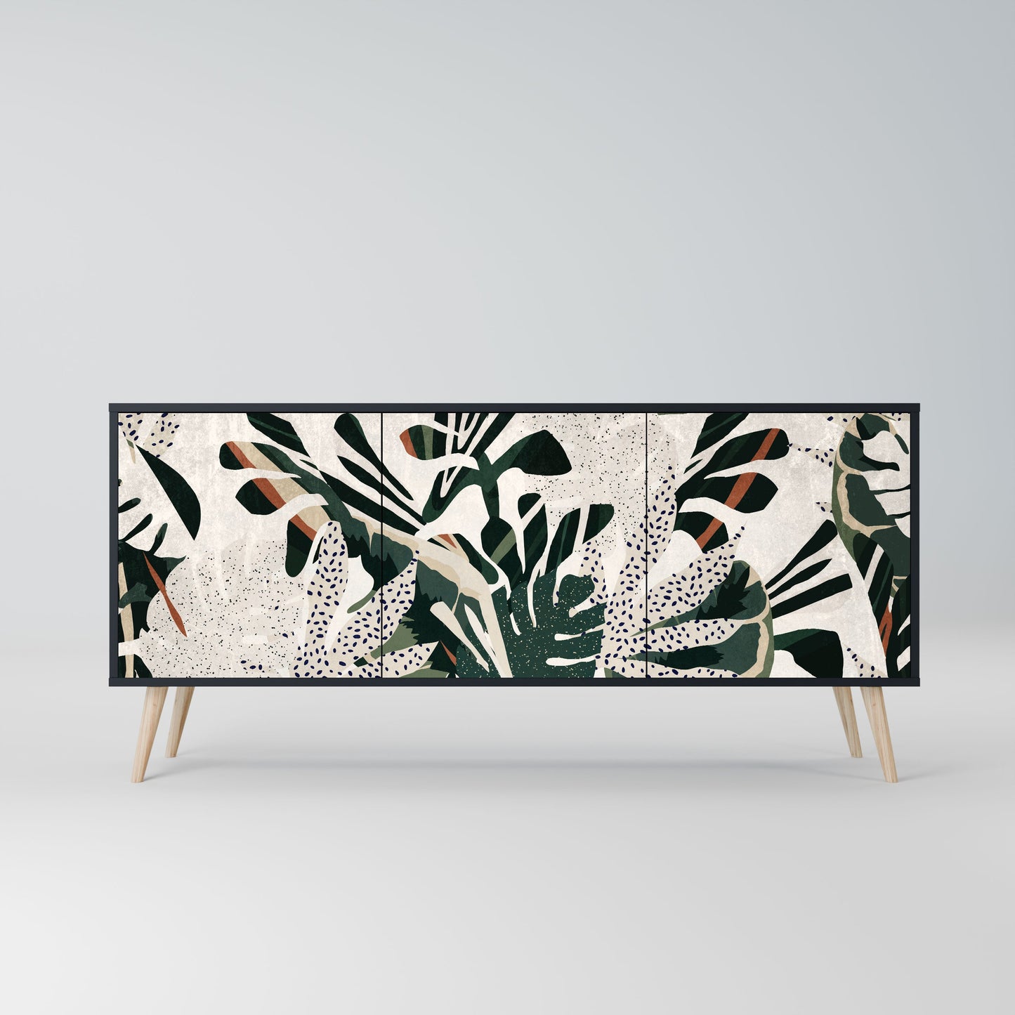 Credenza VERDURE FORMATION a 3 ante in finitura nera
