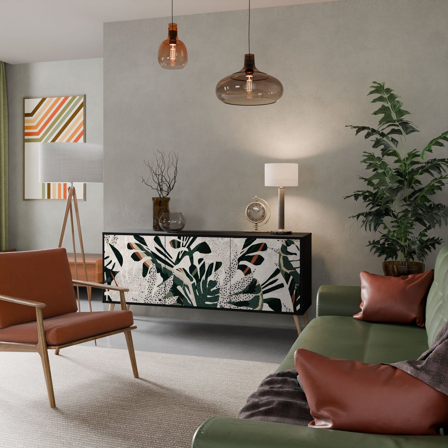 Credenza VERDURE FORMATION a 3 ante in finitura nera