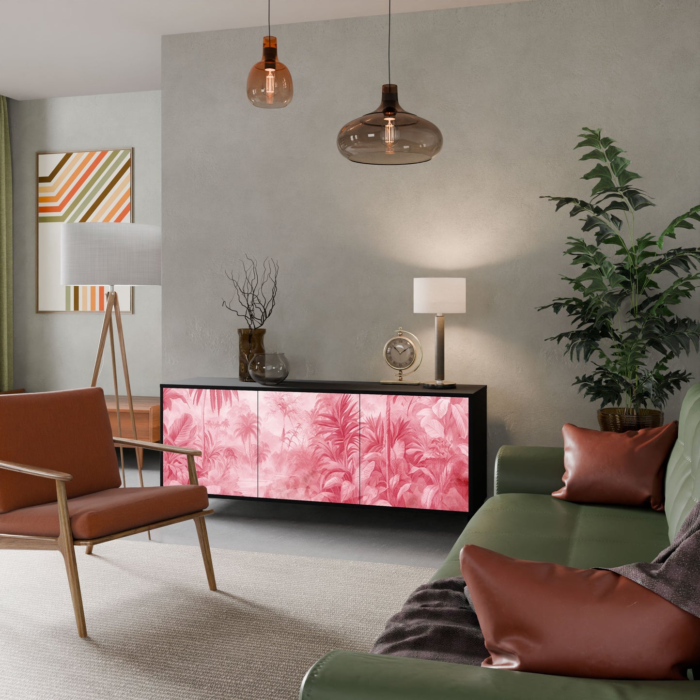 Credenza a 3 ante SWEET TROPICS in finitura nera