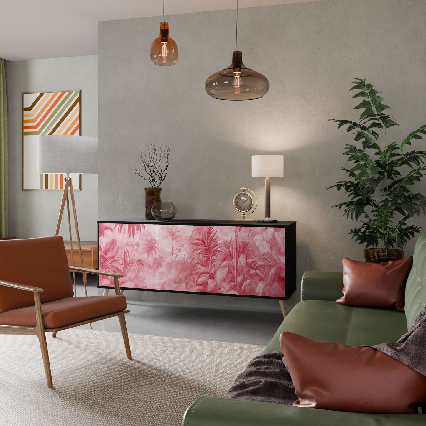 Credenza a 3 ante SWEET TROPICS in finitura nera