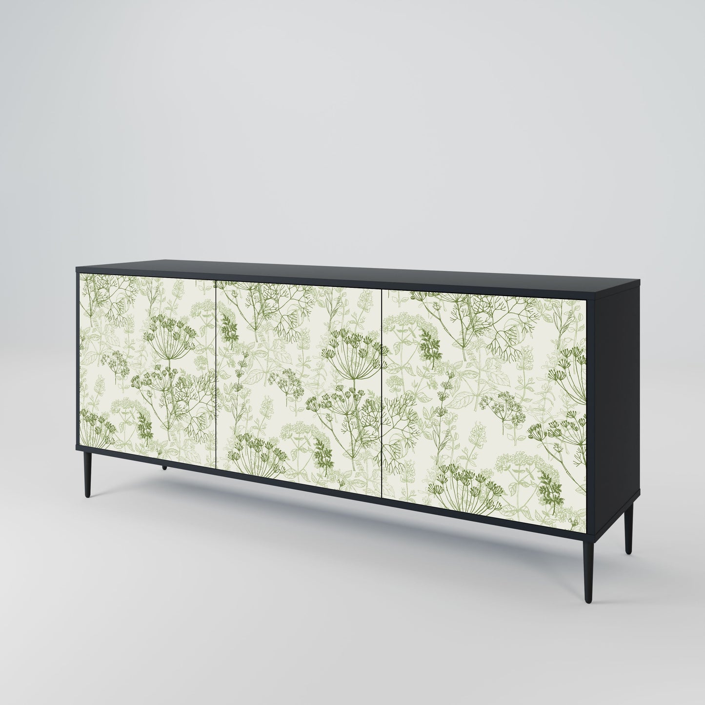 FENNEL BALDACHIN 3-Door Sideboard in Black Finish