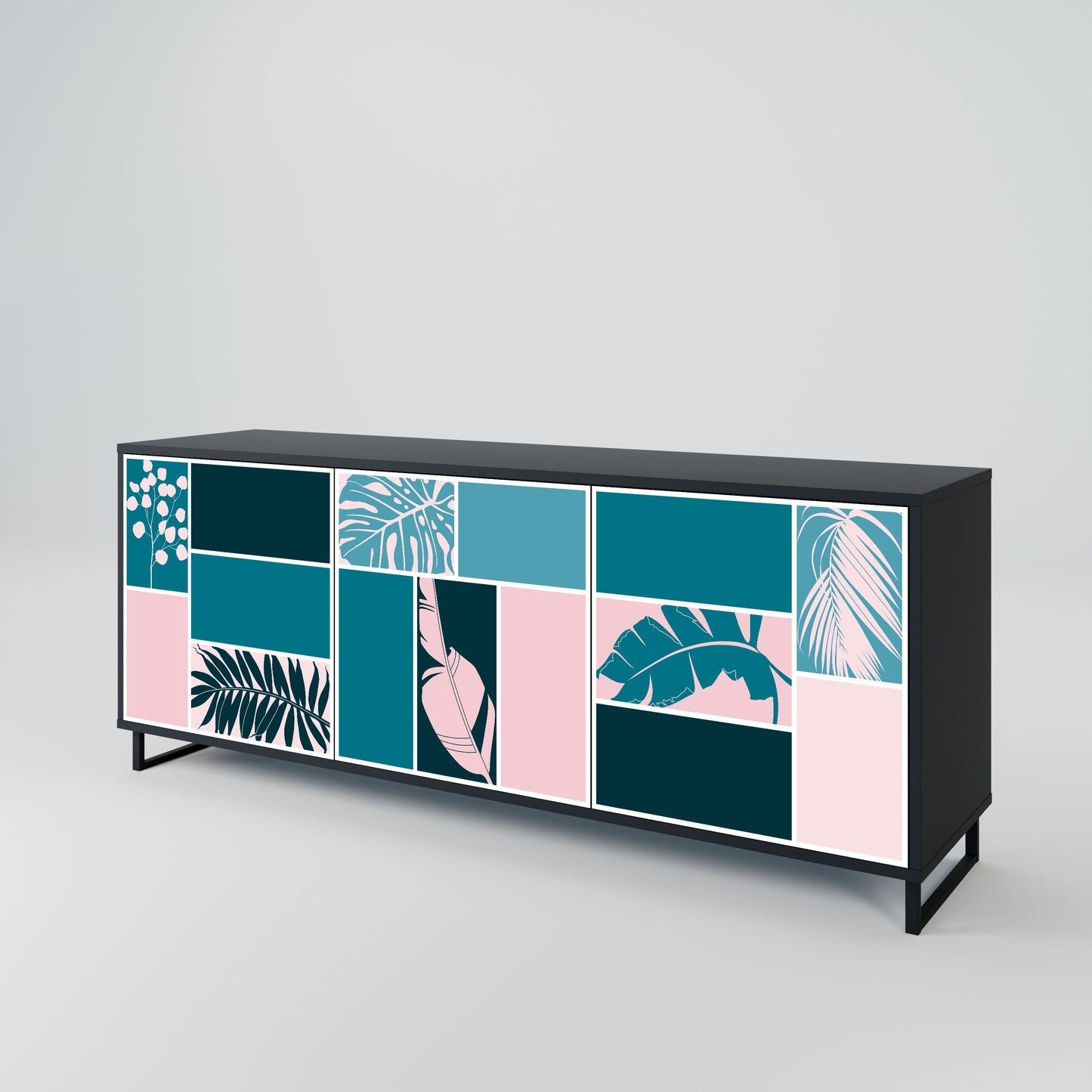 COMBINATION OF SHAPES 3-Door Sideboard in Black Finish