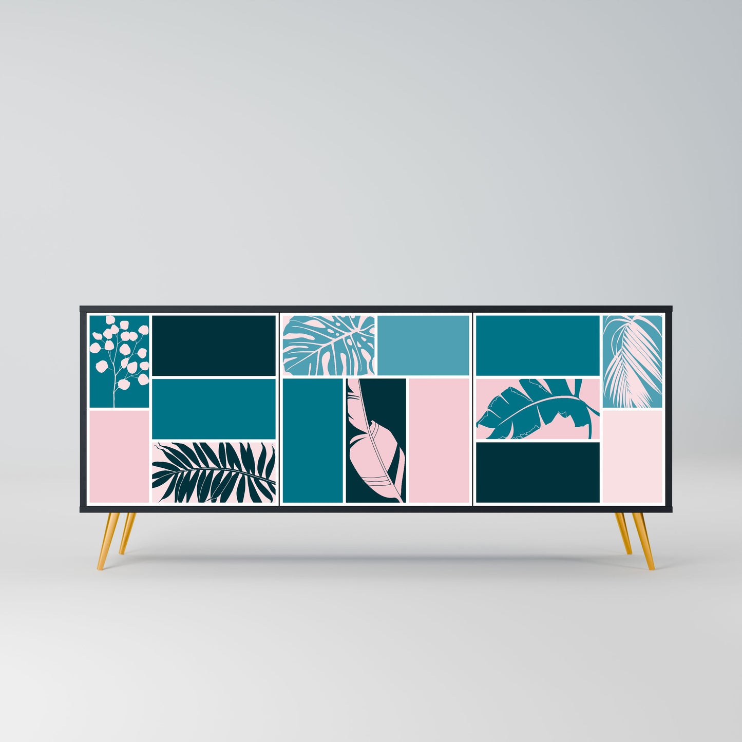 COMBINATION OF SHAPES 3-Door Sideboard in Black Finish