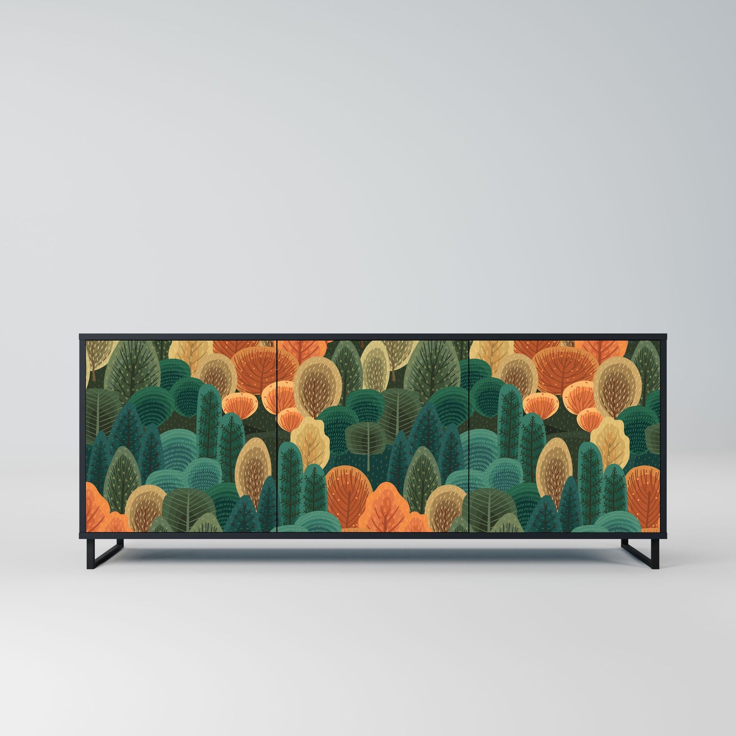 Credenza AUTUMN KALEIDOSCOPE a 3 ante in finitura nera
