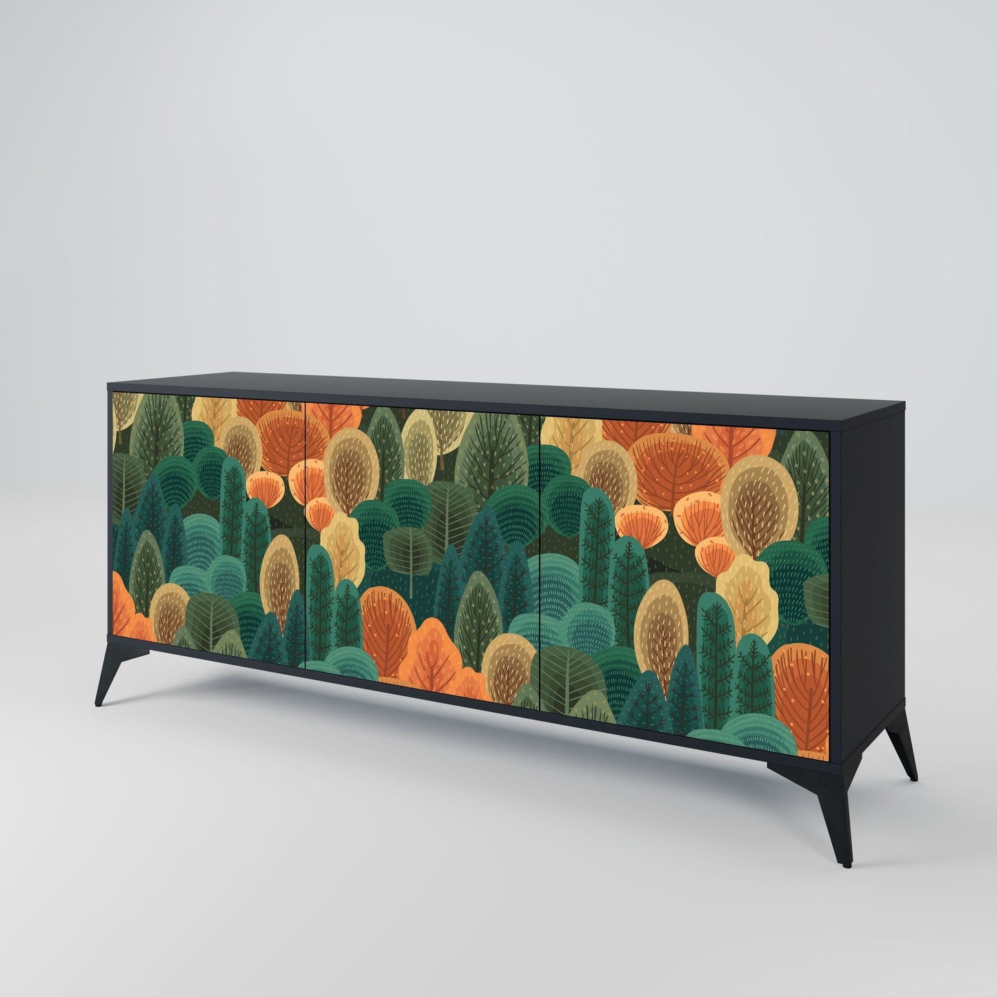 Credenza AUTUMN KALEIDOSCOPE a 3 ante in finitura nera
