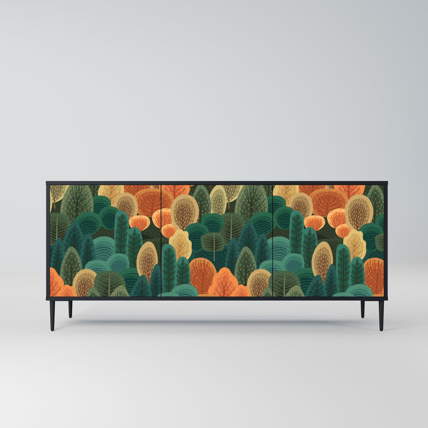 Credenza AUTUMN KALEIDOSCOPE a 3 ante in finitura nera