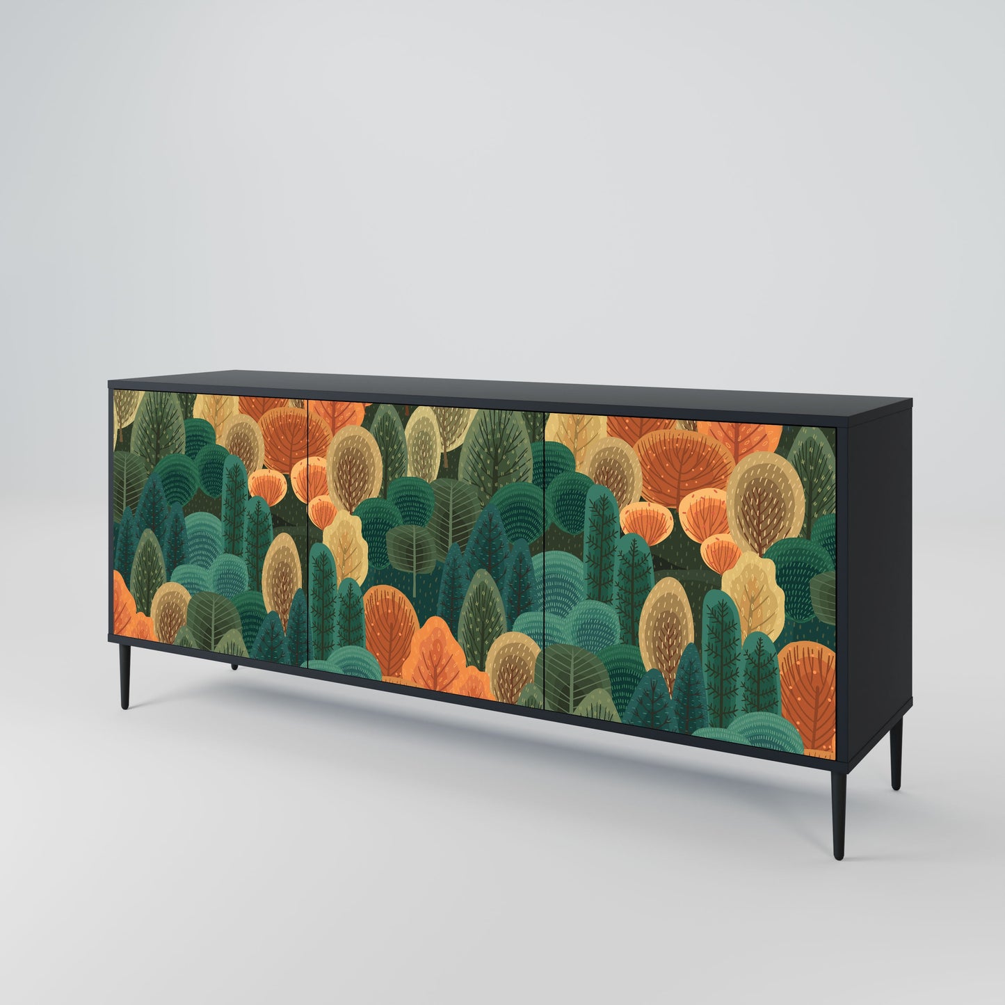 Credenza AUTUMN KALEIDOSCOPE a 3 ante in finitura nera