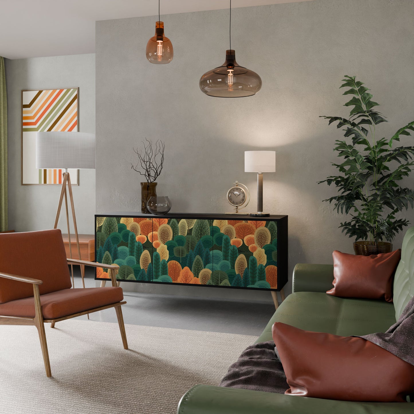 Credenza AUTUMN KALEIDOSCOPE a 3 ante in finitura nera