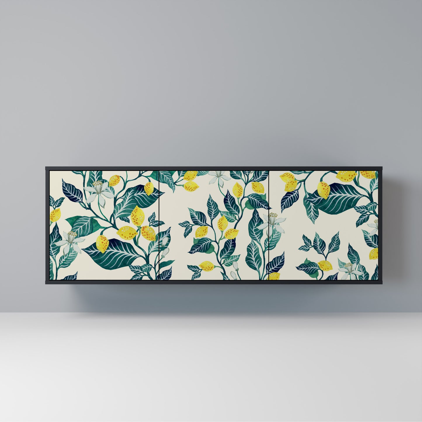 LEMON TREE Madia a 3 Ante in Finitura Nera
