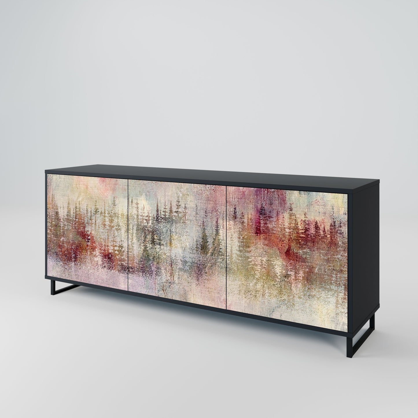 Credenza VEILED SUMMIT a 3 ante in finitura nera