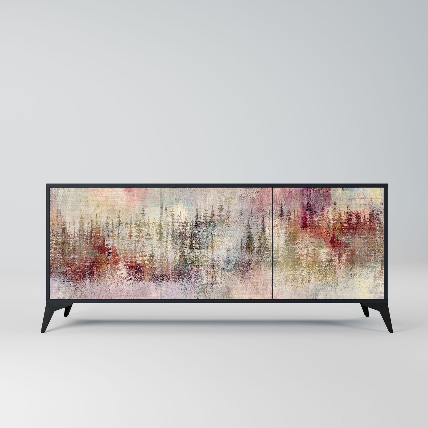 Credenza VEILED SUMMIT a 3 ante in finitura nera
