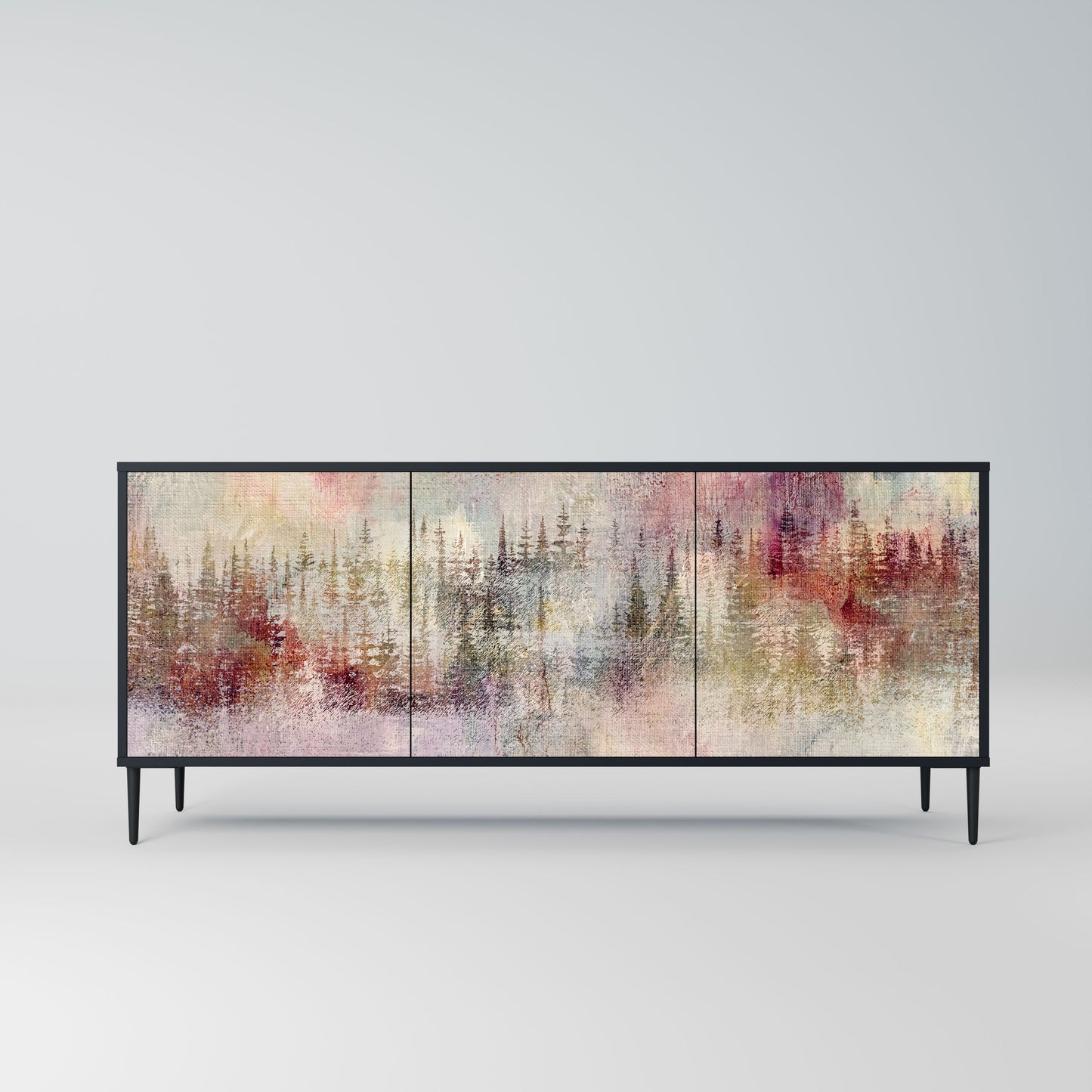 Credenza VEILED SUMMIT a 3 ante in finitura nera