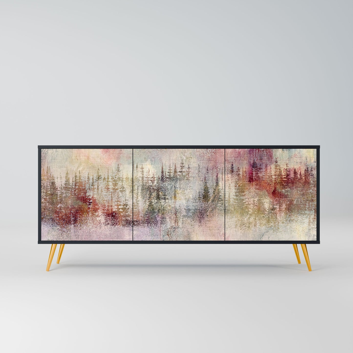 Credenza VEILED SUMMIT a 3 ante in finitura nera