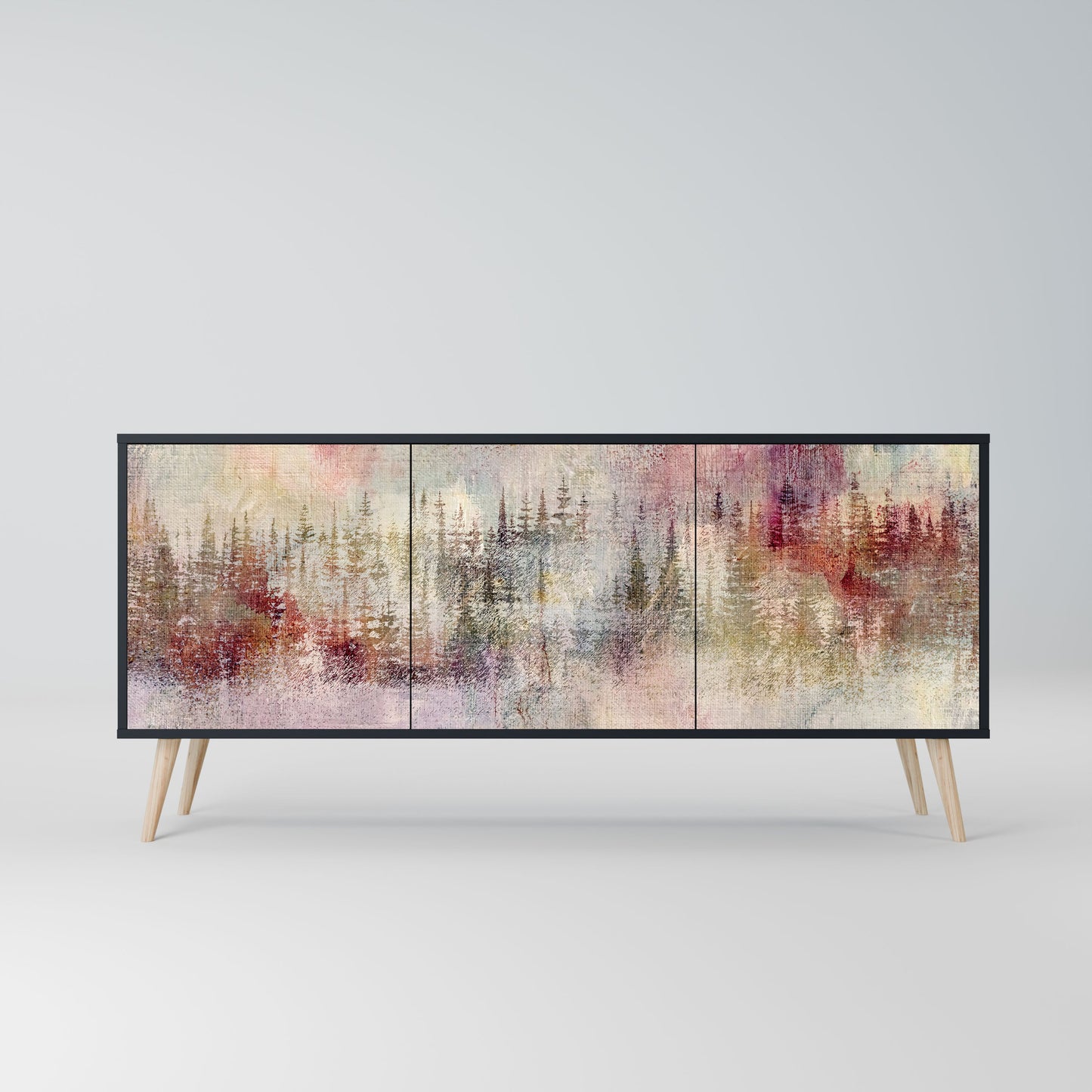 Credenza VEILED SUMMIT a 3 ante in finitura nera