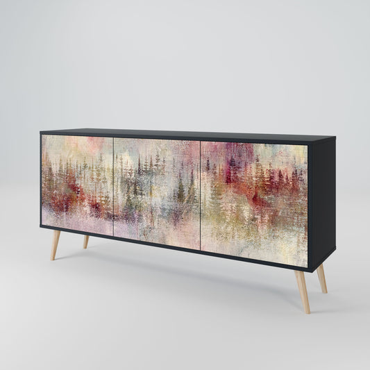 Credenza VEILED SUMMIT a 3 ante in finitura nera