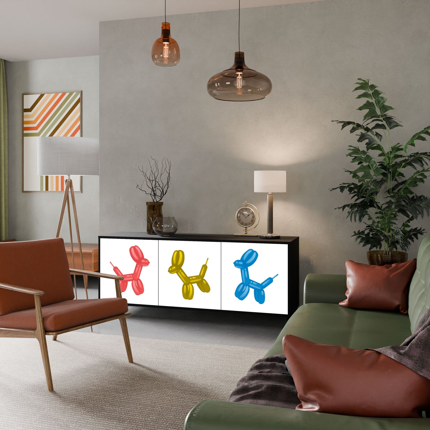 Credenza a 3 ante CHILDHOOD MEMORY in finitura nera