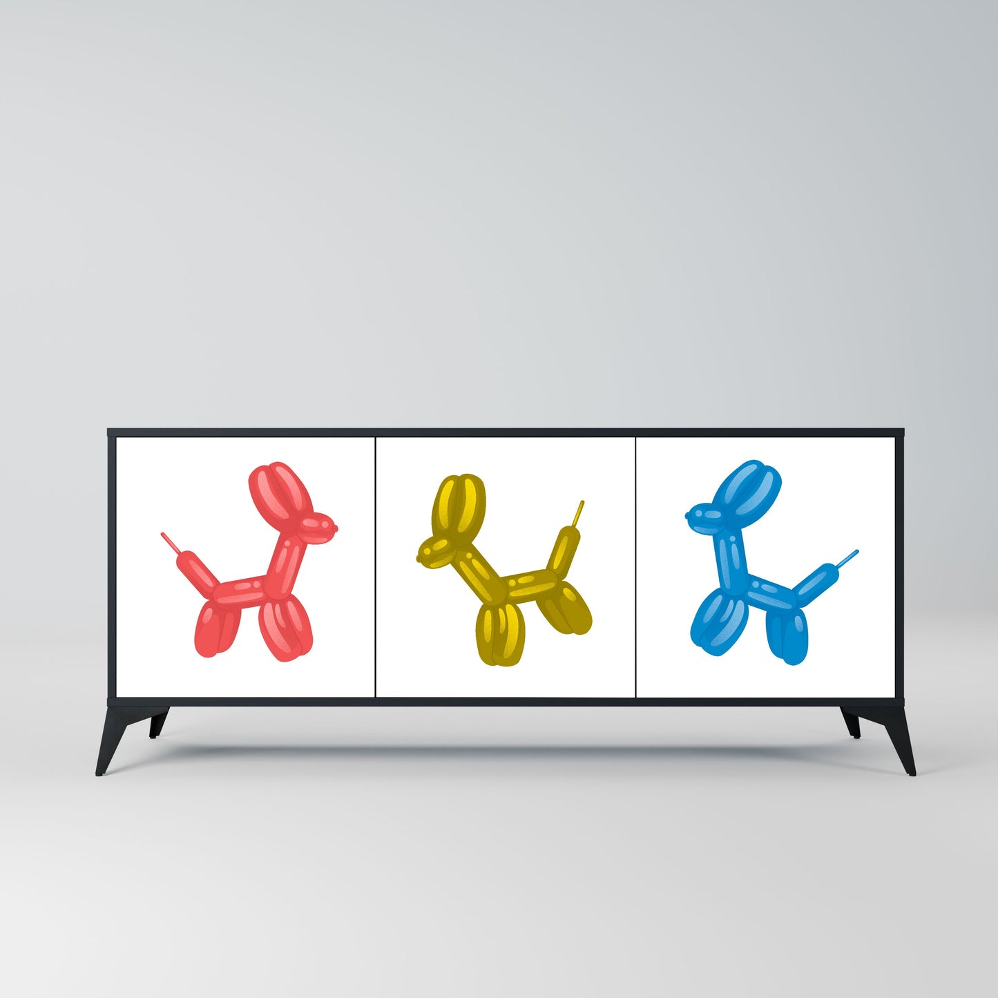 Credenza a 3 ante CHILDHOOD MEMORY in finitura nera