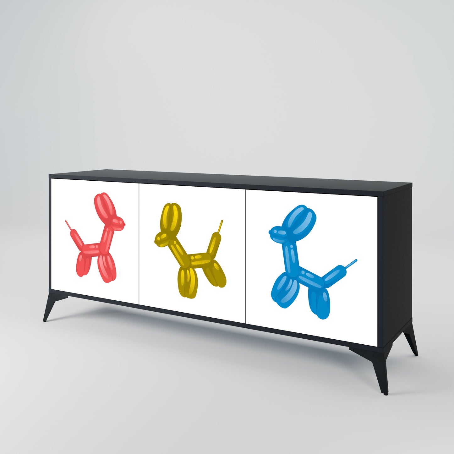 Credenza a 3 ante CHILDHOOD MEMORY in finitura nera