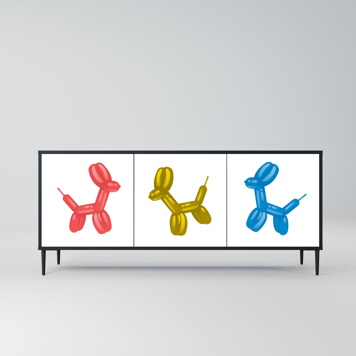 Credenza a 3 ante CHILDHOOD MEMORY in finitura nera