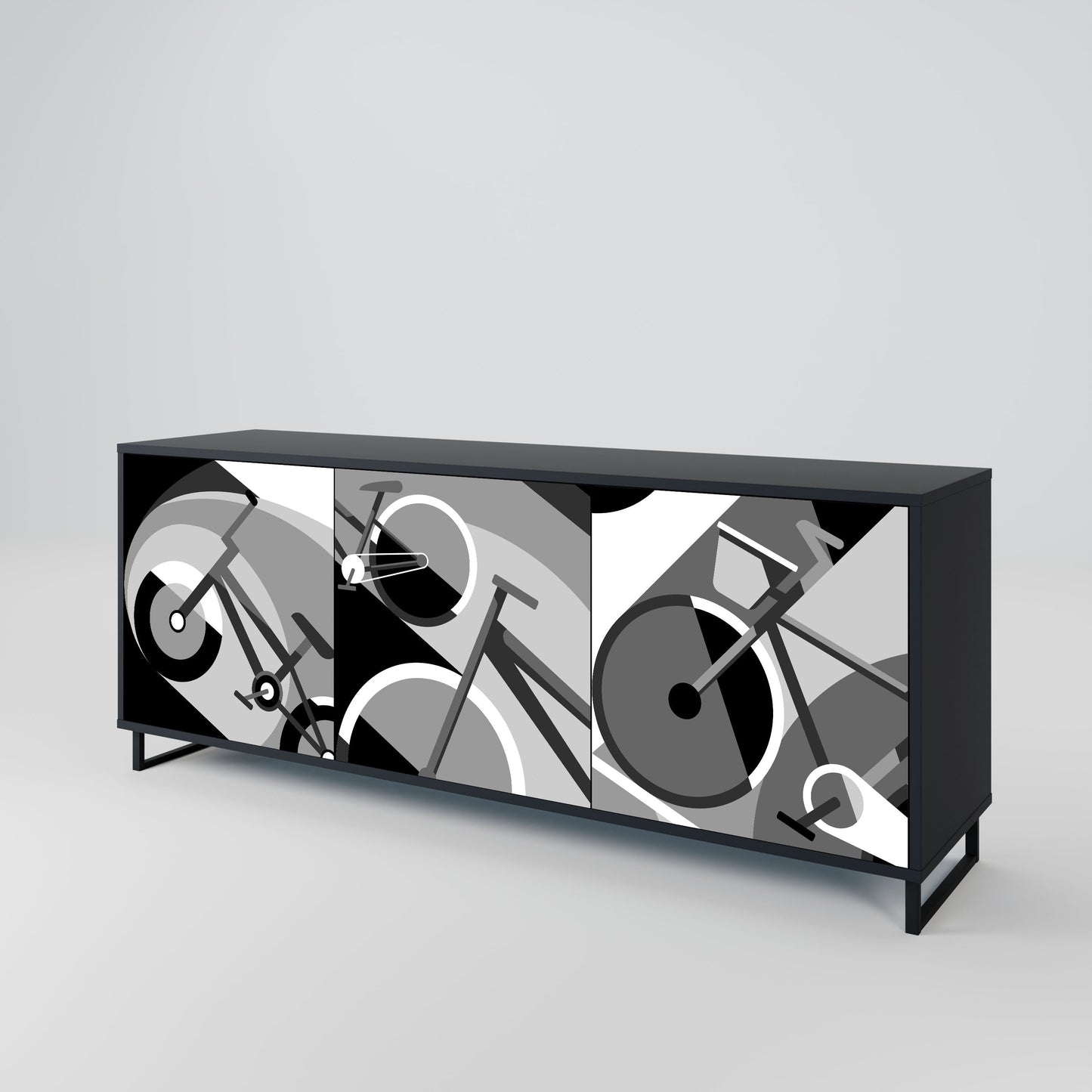 Credenza BIKE ENERGY a 3 ante con finitura nera