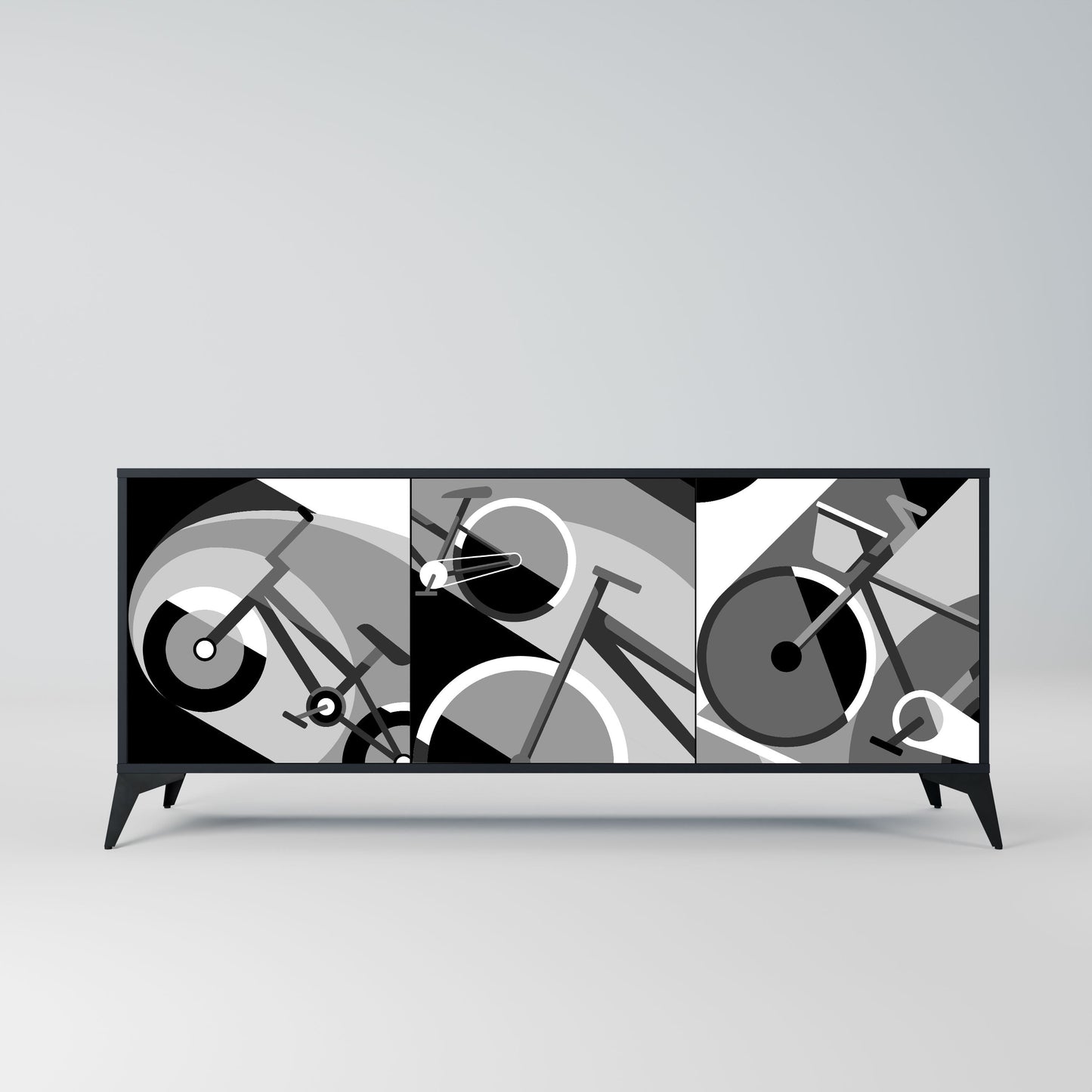 Credenza BIKE ENERGY a 3 ante con finitura nera