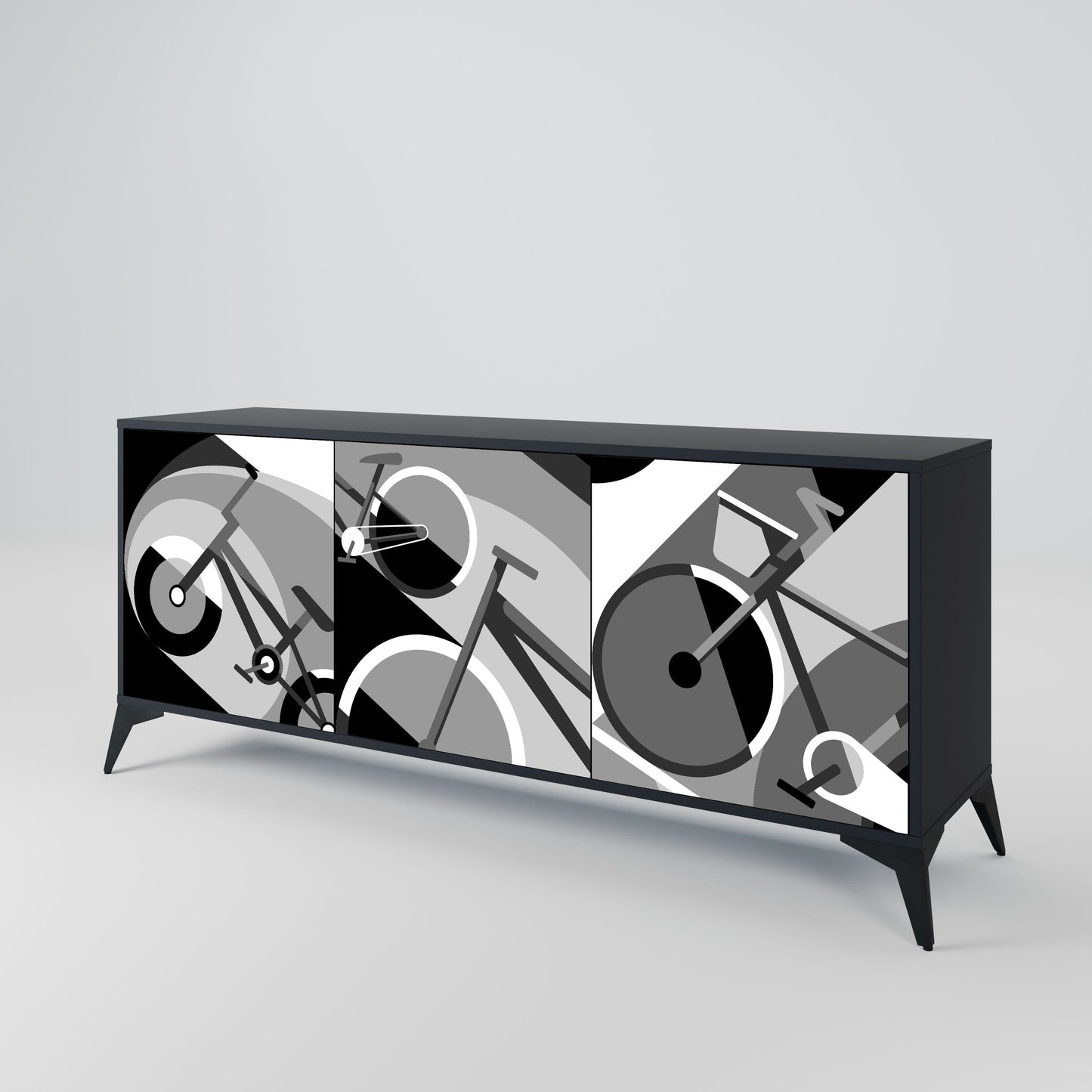Credenza BIKE ENERGY a 3 ante con finitura nera