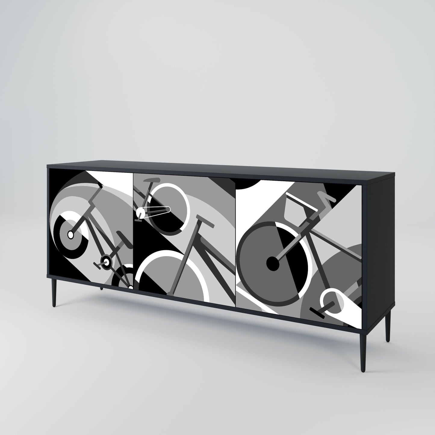 Credenza BIKE ENERGY a 3 ante con finitura nera