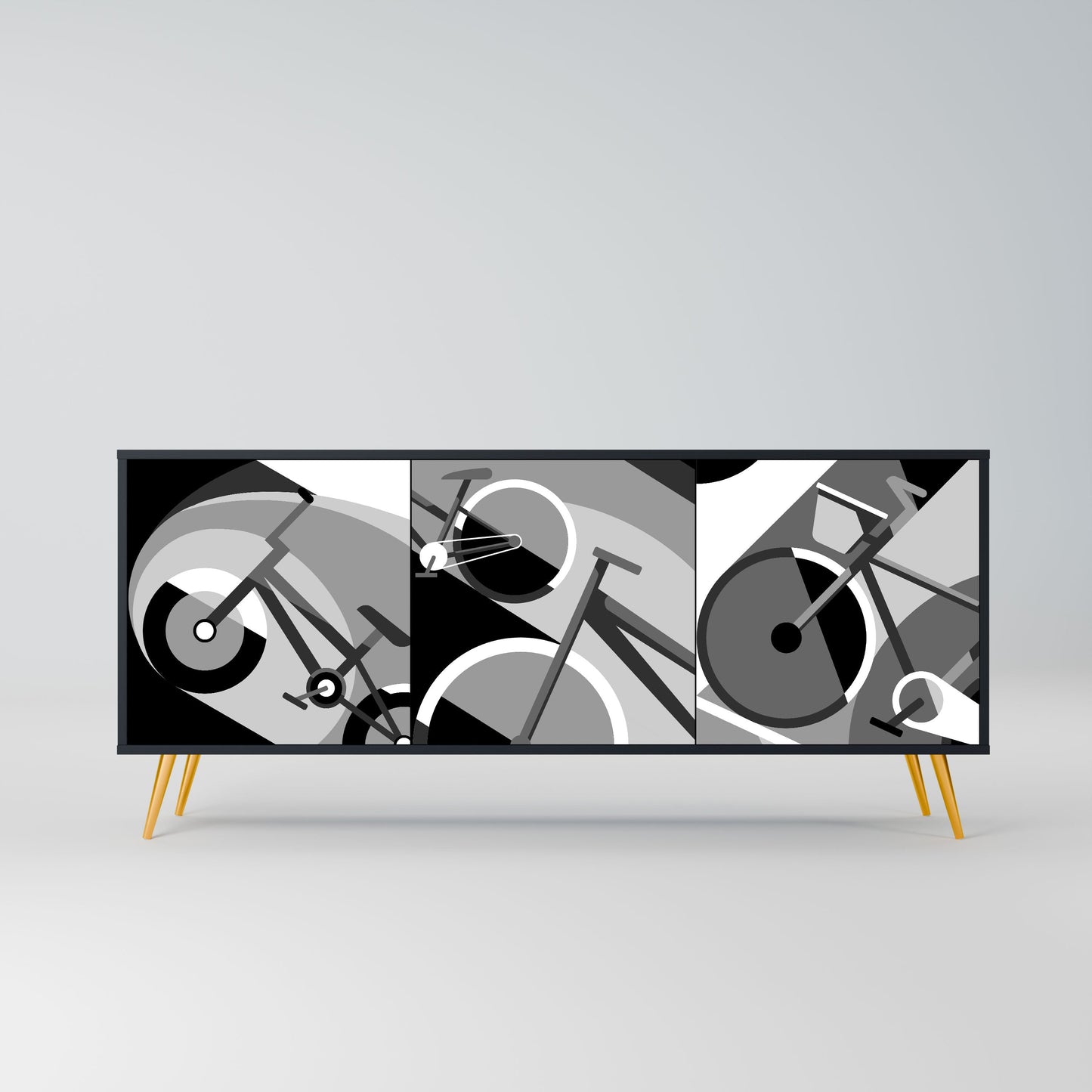 Credenza BIKE ENERGY a 3 ante con finitura nera
