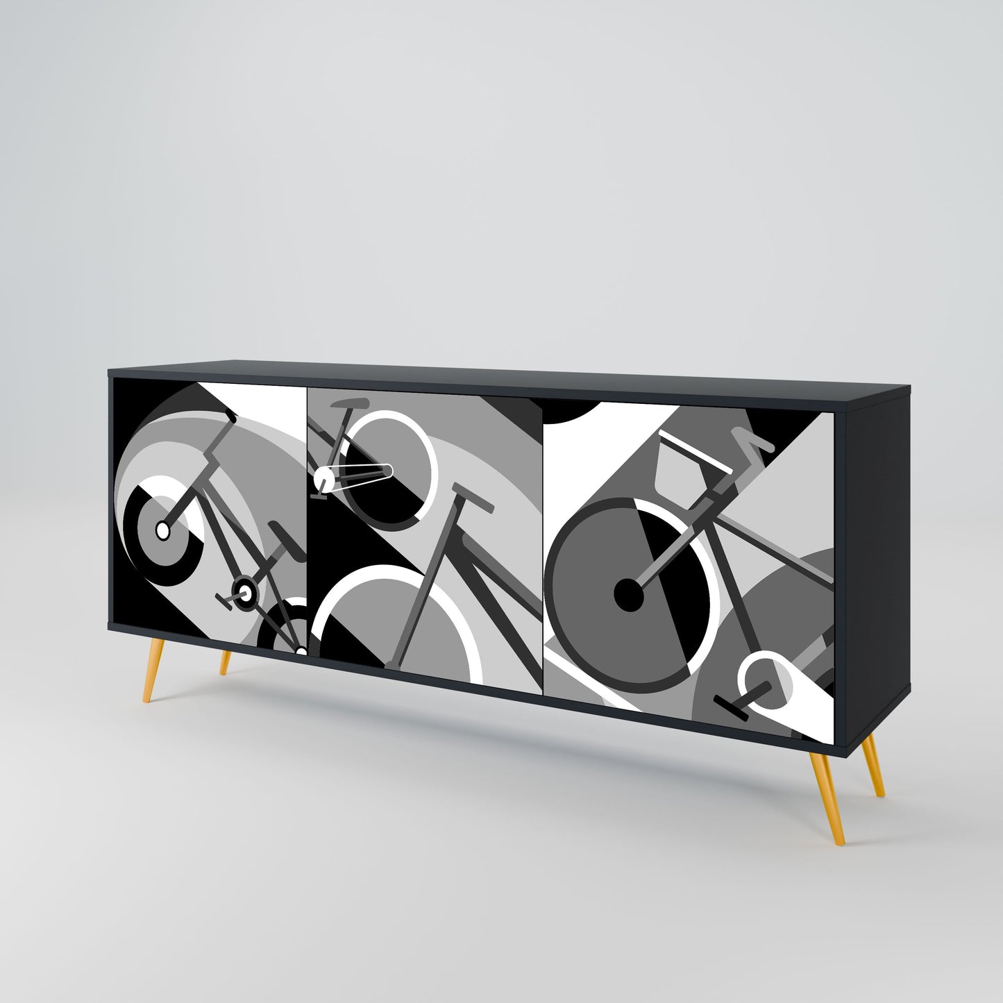Credenza BIKE ENERGY a 3 ante con finitura nera