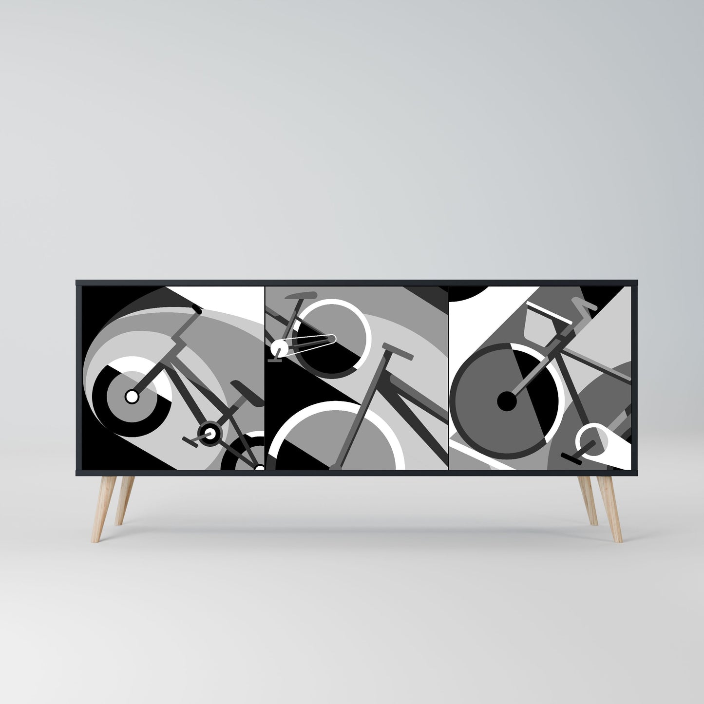Credenza BIKE ENERGY a 3 ante con finitura nera