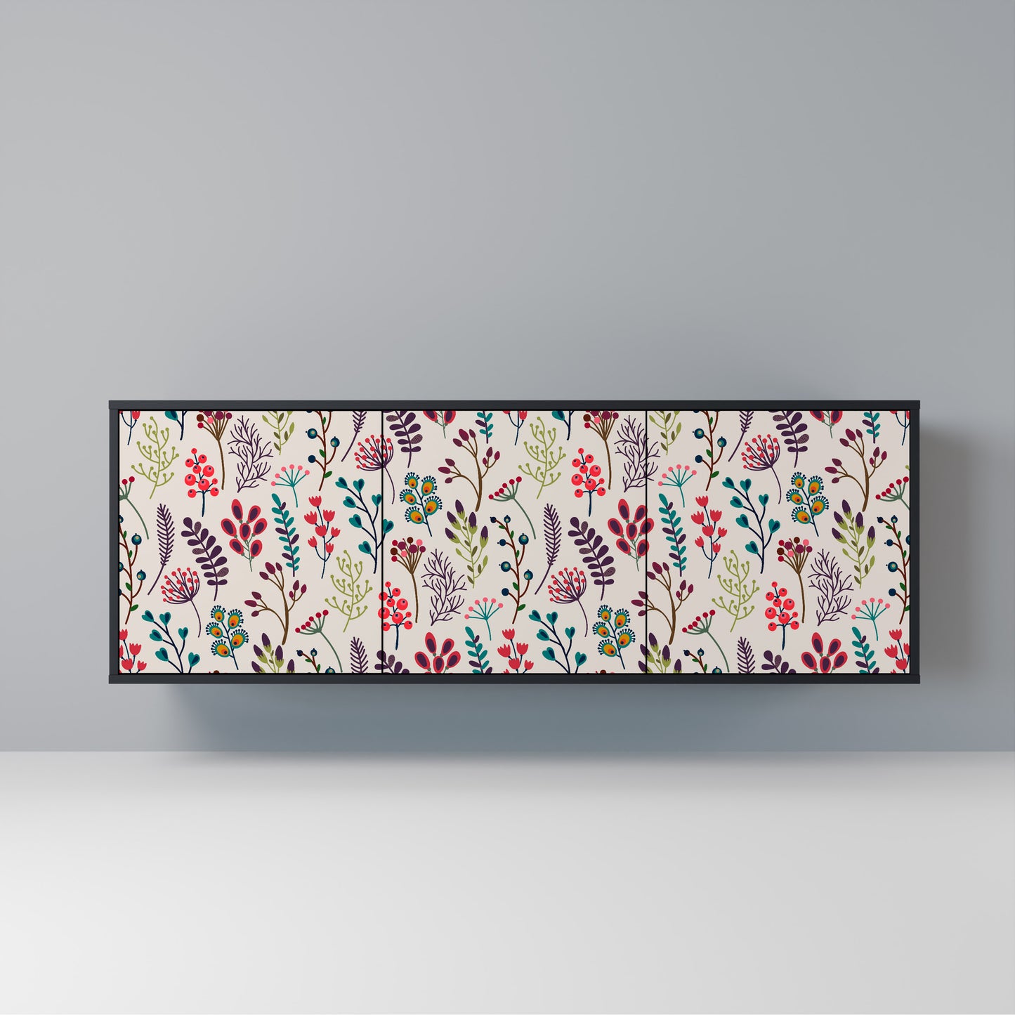 AUTUMN SUNDRIES Madia a 3 Ante in Finitura Nera