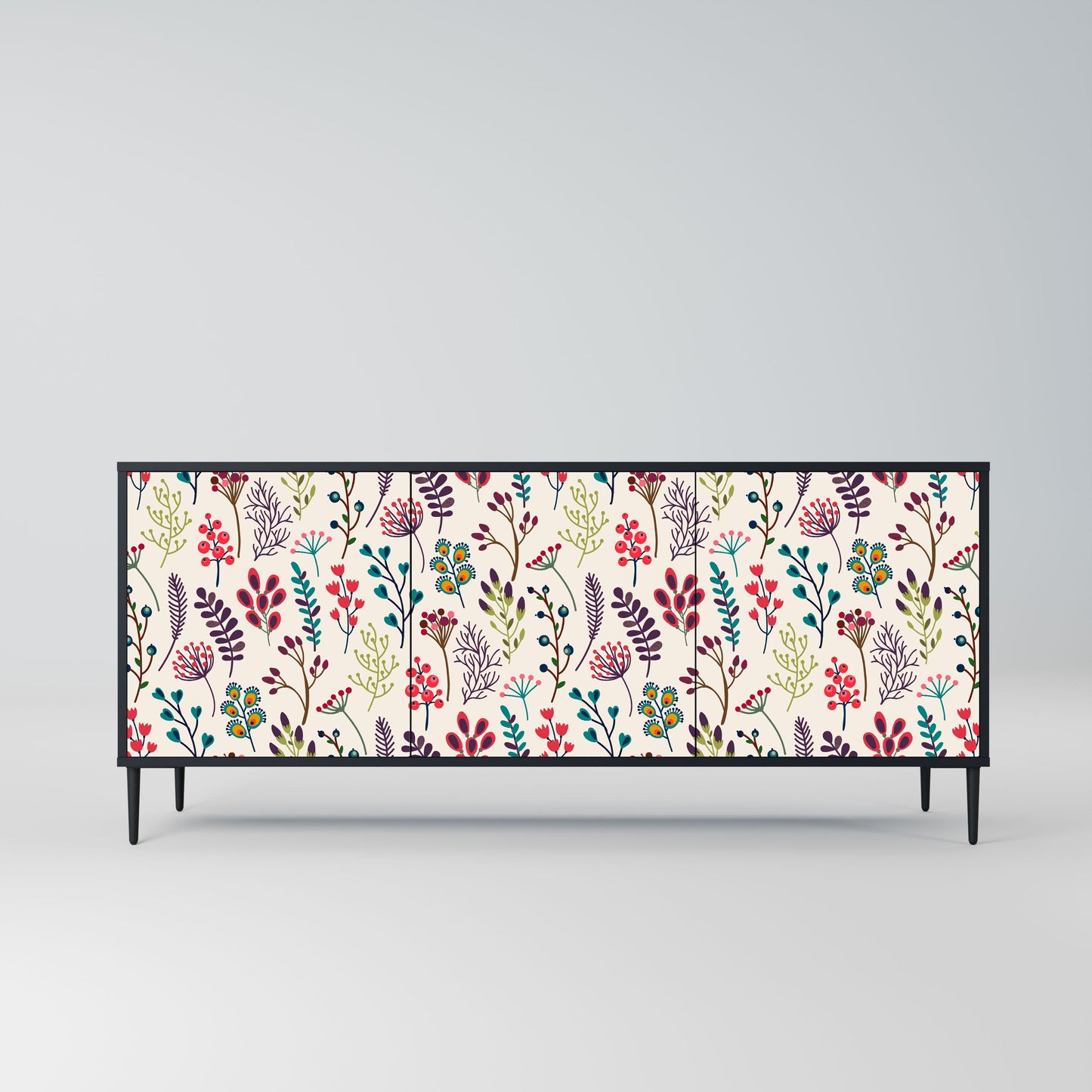 Credenza AUTUMN SUNDRIES a 3 ante in finitura nera