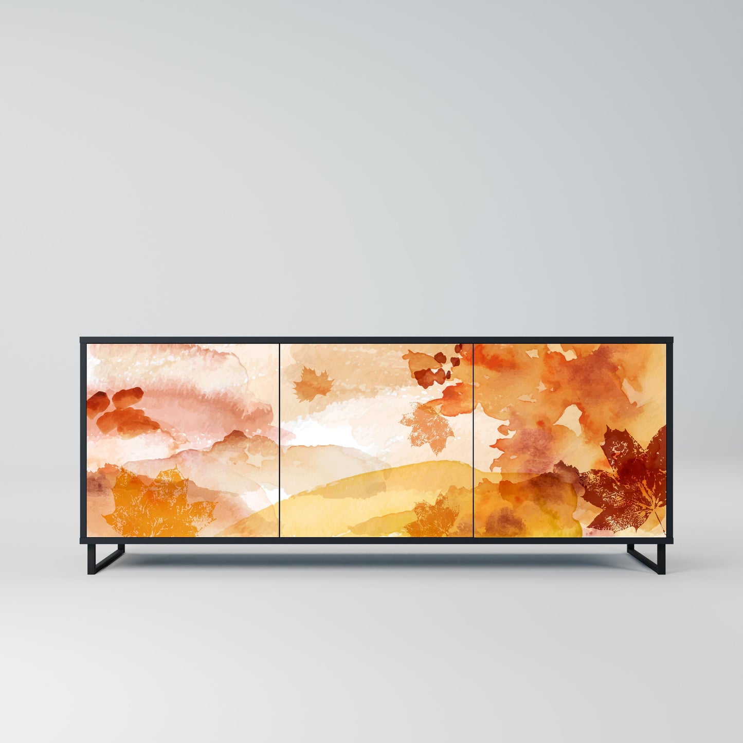 TRACES OF AUTUMN 3-Door Sideboard in Black Finish