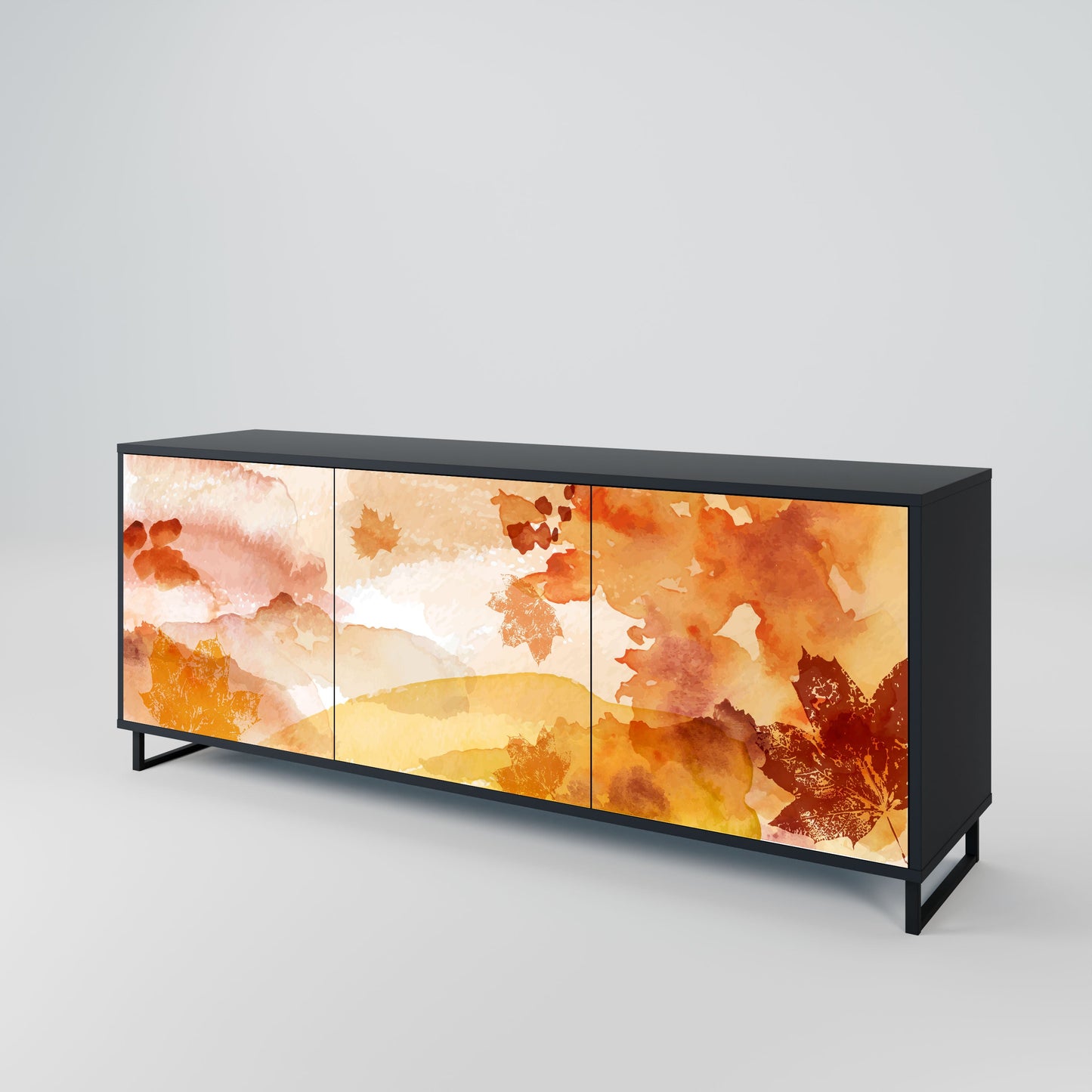 TRACES OF AUTUMN 3-Door Sideboard in Black Finish