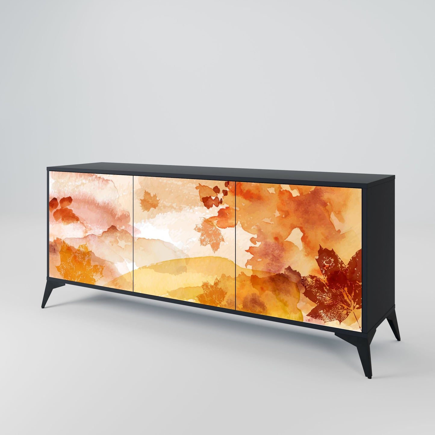 TRACES OF AUTUMN 3-Door Sideboard in Black Finish