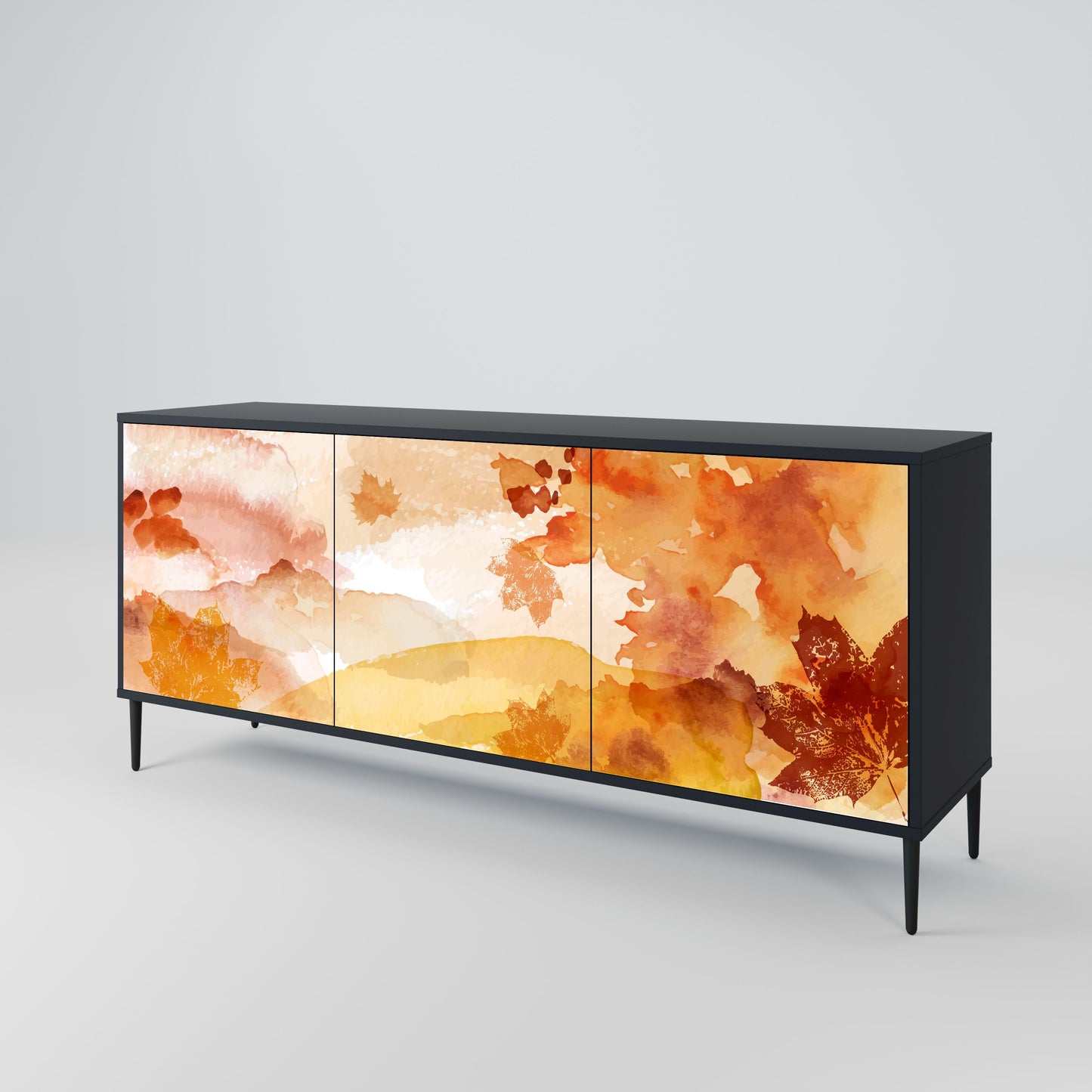 TRACES OF AUTUMN 3-Door Sideboard in Black Finish
