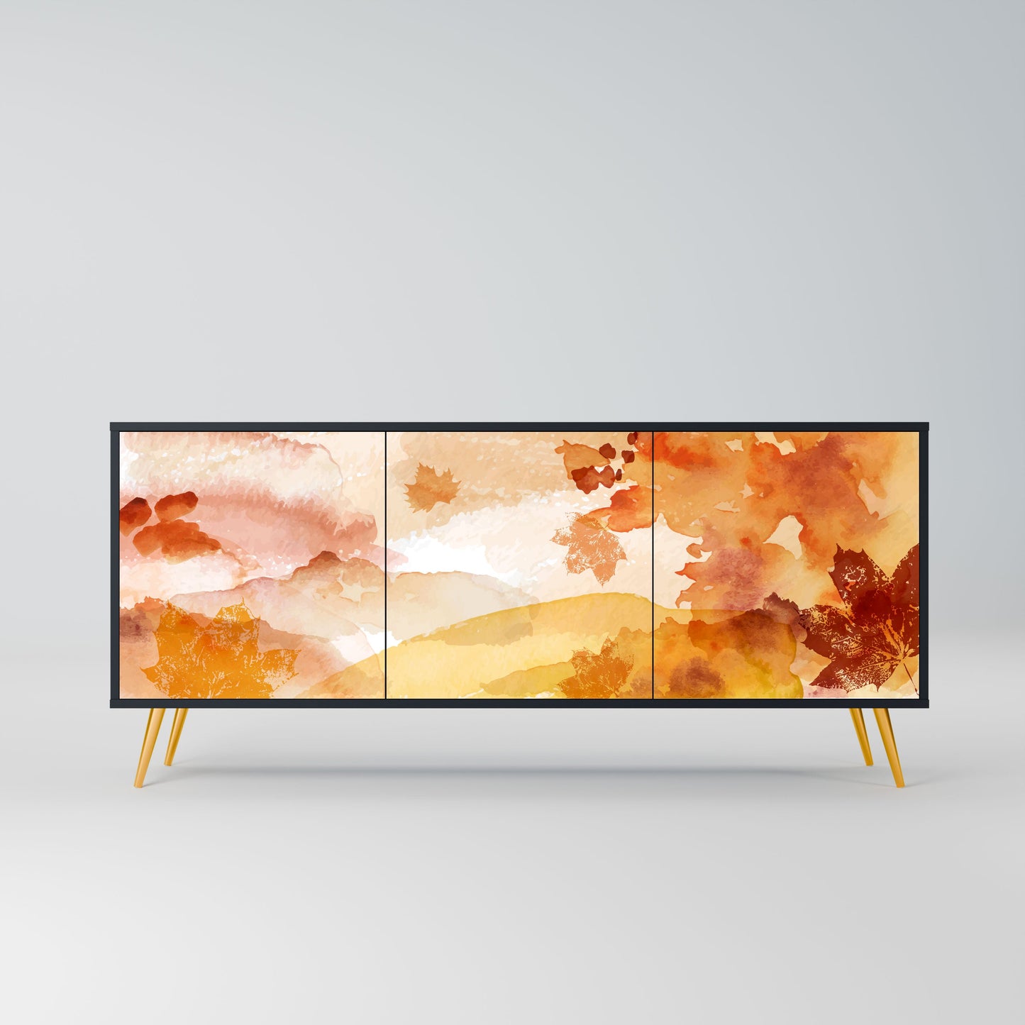 TRACES OF AUTUMN 3-Door Sideboard in Black Finish