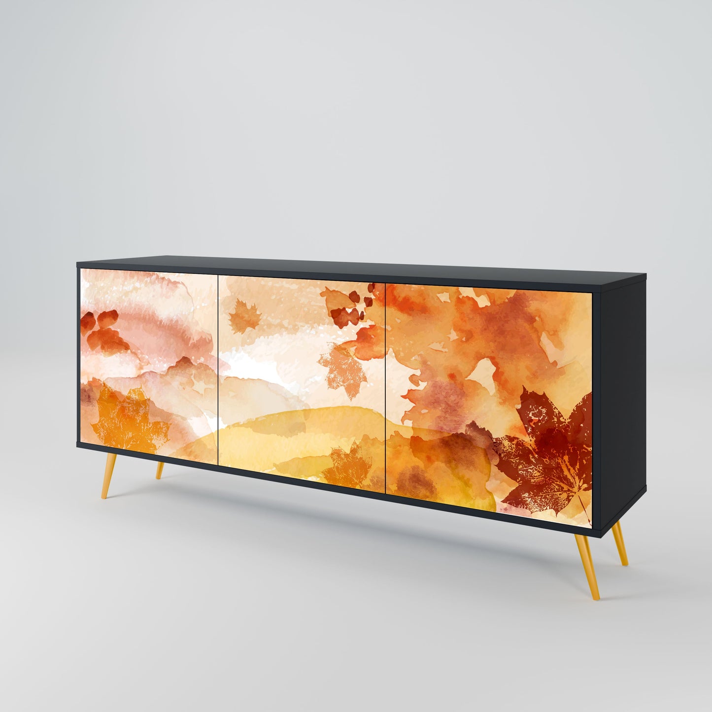 TRACES OF AUTUMN 3-Door Sideboard in Black Finish