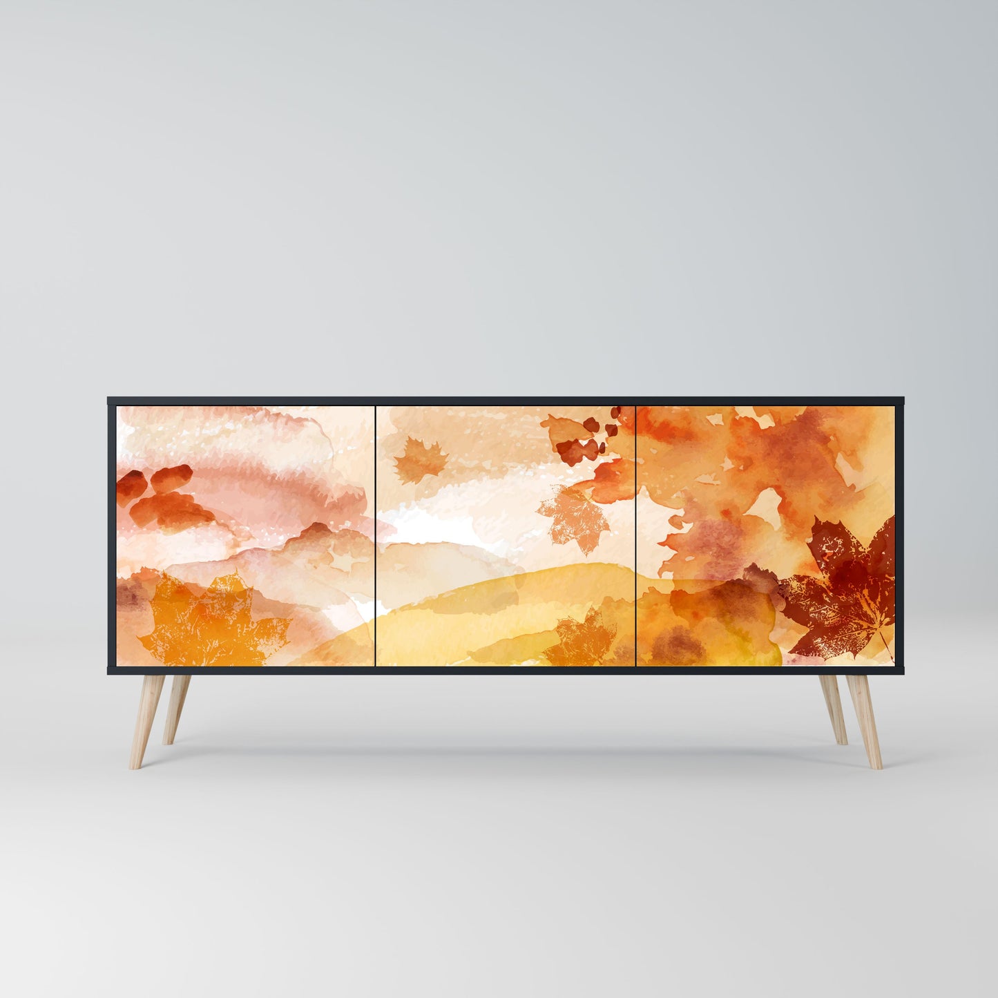 TRACES OF AUTUMN 3-Door Sideboard in Black Finish