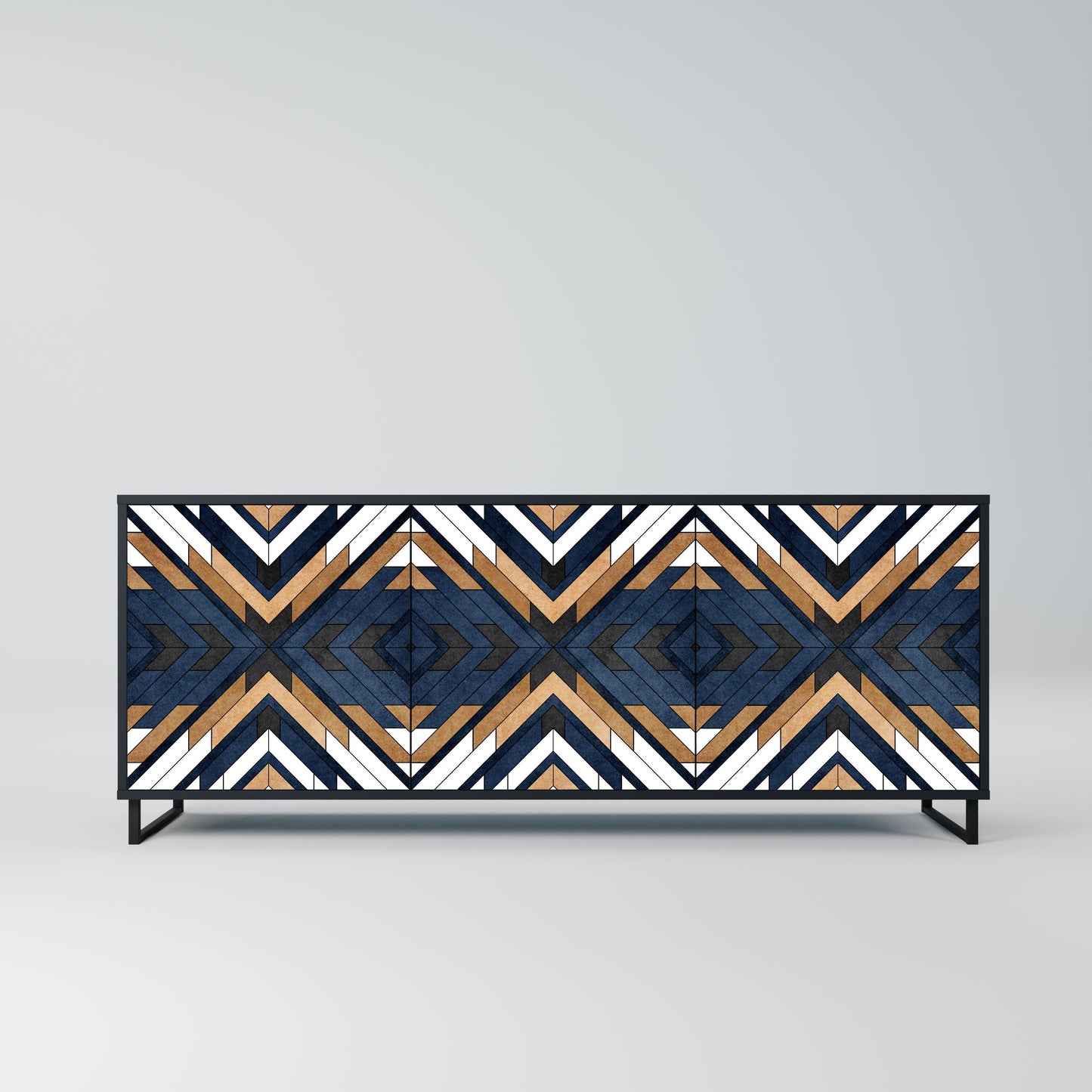 Credenza ARTFUL GEOMETRY a 3 ante in finitura nera